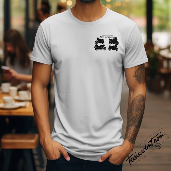 750 Sportbike Evolution Tee: Yamaha, Suzuki, Kawasaki, Honda GSXR, CBR, ZX - Picture 2 of 3